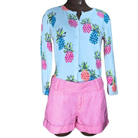 Lilly Pulitzer 'Barclay Short' Sz 2 - Hot Pink & White Plaid MINT CONDITION - Picture 2 of 10